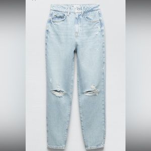 BRAND NEW Zara Ripped Mom Fit Jeans